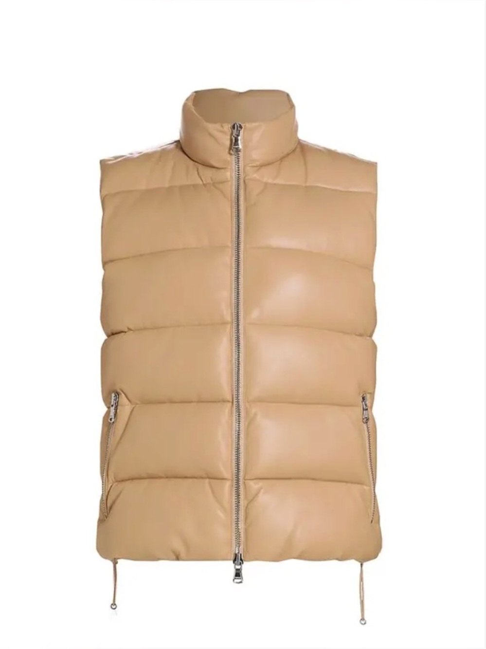 NWT L’AGENCE Tori Faux Leather Puffer Vest, Size XS